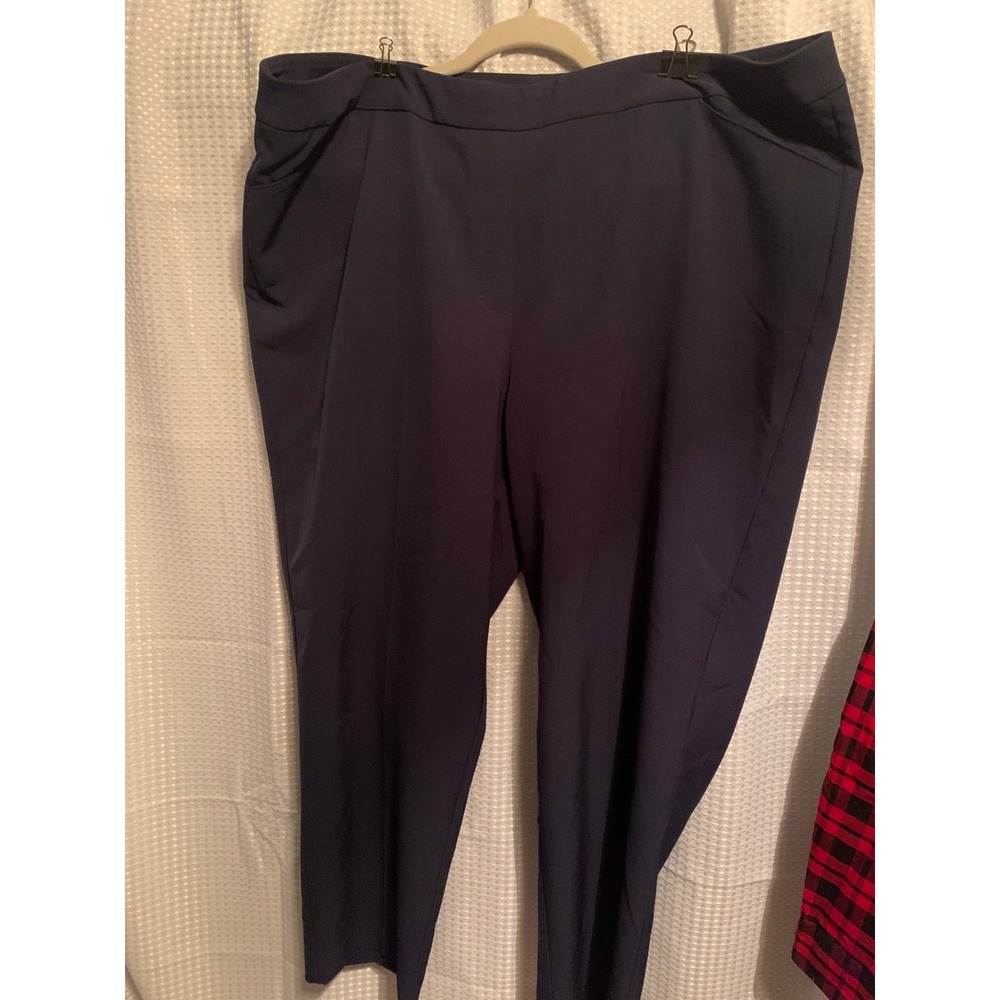 Zac & Rachel Woman Navy Blue Dress Pants Plus Size 18W Stretch Career Trousers
